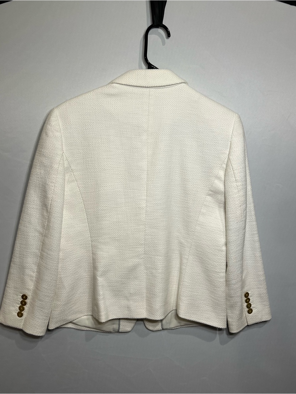 Ann Taylor White Women's Textured Single-Button Blazer - Picture 13 of 13
